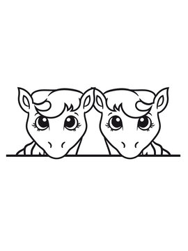 2 siblings sisters team few stall face little cute sweet foal pony horse pferdchen comic cartoon