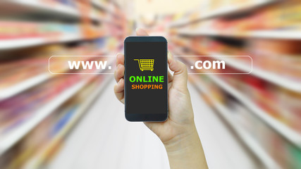 The Internet online shopping concept.