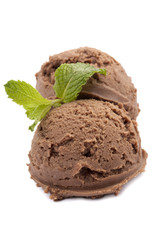 chocolate ice cream with leafs