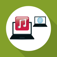 Technology design. social media icon. laptop concept