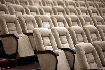 Obraz premium Empty comfortable seats in theater, cinema