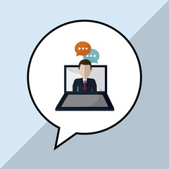Business concept. laptop icon. communication concept