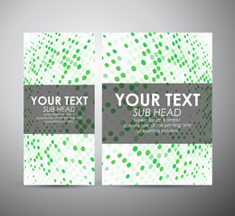Abstract green circle pattern. Brochure business design template or roll up. Vector illustration