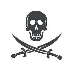 Crossbones and skull logo.