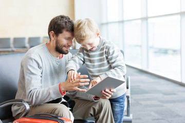 family at airport