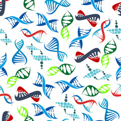 Abstract seamless human DNA helices pattern