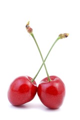 Fresh red cherries. 