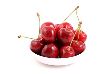 Fresh red cherries. 