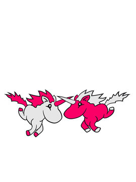 2 buddies brothers fight unicorn pink girls sweet cute little pony horse riding gallop jump