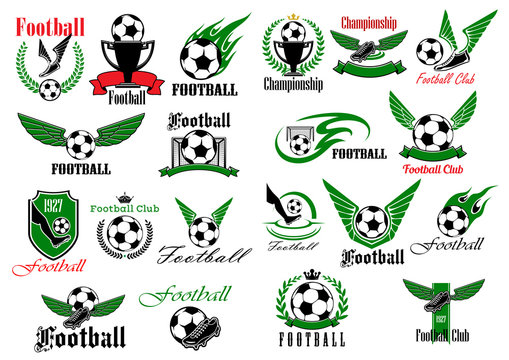 Sporting icons for football or soccer game design