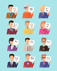 Set of People with Expression Emotions