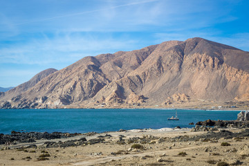 Bahia Inglesa, Chile - July 14th 2014 - Amazing beach scenario in Bahia Inglesa in northern Chile. 