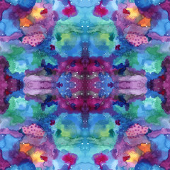 Seamless pattern with Galaxy painting in Shibori technique