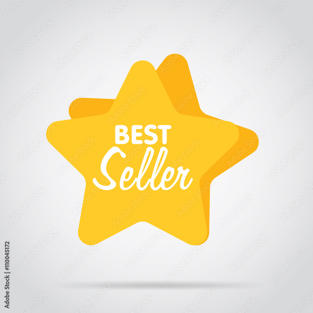 Canvas Prints badge isolated vector in flat design style. colorful abstract badge or label. best seller badge.