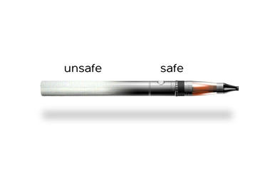 cigarette and e-cigarette on white background
