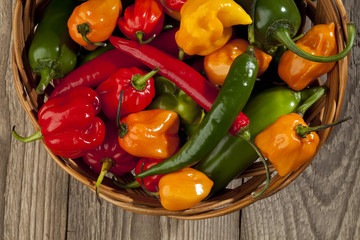 basket of hot peppers