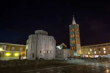 St Donatus church in Zadar at night - Croatia
