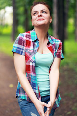 Fototapeta premium woman smiling outdoors