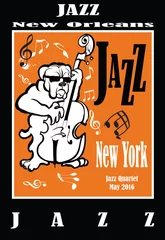 Poster Jazzplakat mit Kontrabass © Isaxar