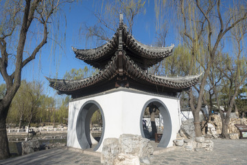 Chinese pavilion in spring