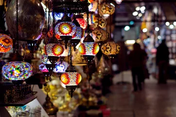 Rolgordijnen Traditionele lampen op de Grand Bazaar in Istanbul © Belikova Oksana