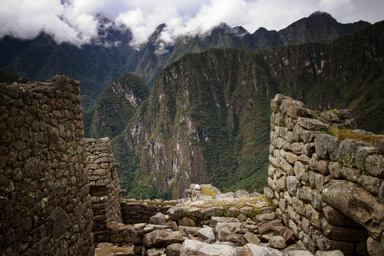 Ruins of Machu Picchu. View of UNESCO World Heritage Site Machu Picchu in Aguas Calientes, Peru