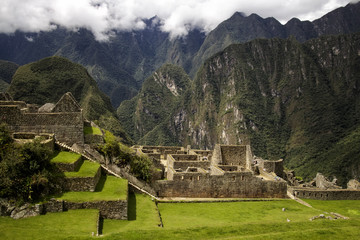 Ruins of Machu Picchu. View of UNESCO World Heritage Site Machu Picchu in Aguas Calientes, Peru