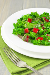 Leafy vegetables salad in plate