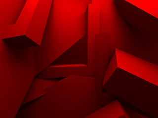 Red Chaotic Architecture Abstract Background