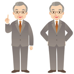 中年男性　ビジネス　表情ポーズ
