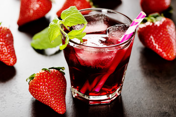 Refreshing summer drink with Strawberry