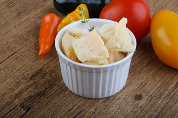 Parmesan cheese pieces
