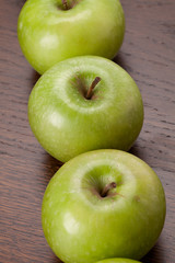 top view of apples set in a row