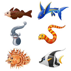 Cute fish collection set