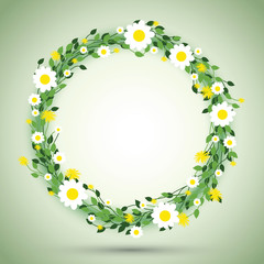 round floral daisy pattern
