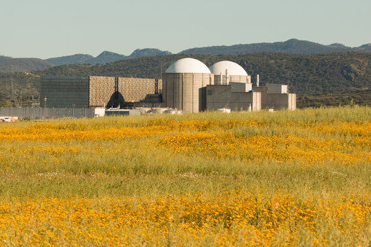 Almaraz nuclear power plant in the center of Spain