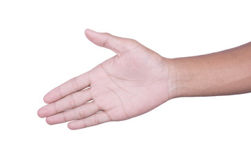 empty open hand isolated on white background