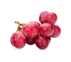 Bunch of red grapes Isolated on white background