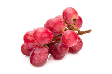 Bunch of red grapes Isolated on white background