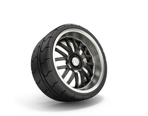 Obraz premium automotive wheel isolated on white 3d render