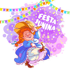 Greating card for June Festival in Brazil.