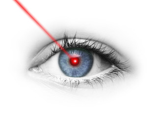 Auge mit Laserstrahl