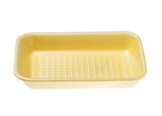 Empty food tray on white background