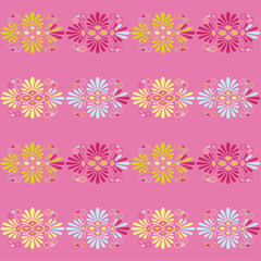 Seamless vector background with decorative flowers. Print. Cloth design, wallpaper.