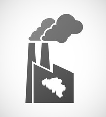 Isolated industrial factory icon with  the map of Belgium