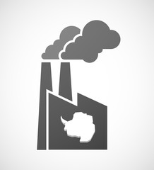 Isolated industrial factory icon with  the map of  Antarctica