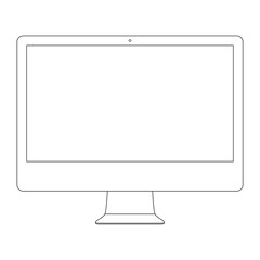 monitor outline icon on the white background. stock vector illustration eps10