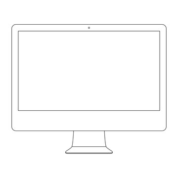monitor outline icon on the white background. stock vector illustration eps10
