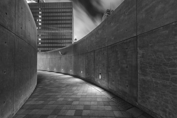 Empty pedestrian walkway