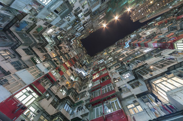 Fototapeta premium Old Residential building in Hong Kong City